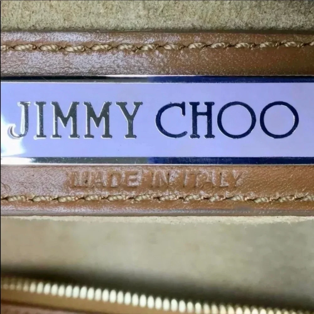 JIMMY CHOO Leather Tahula Hillary Tan Doctor Bag